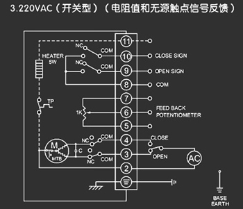 220VAC開關(guān)型<a href='http://tbzzf.cn/Product/diefa/diandongdiefa/' target='_blank'>電動<a href='http://tbzzf.cn/Product/diefa/' target='_blank'>蝶閥</a></a>接線圖